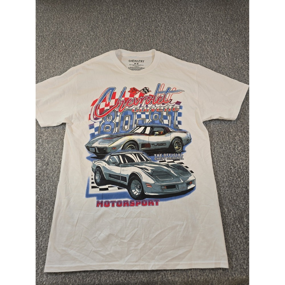 Vintage Chevrolet Corvette T-Shirt Mens M White Chemistry 1980 1981 Motorsport